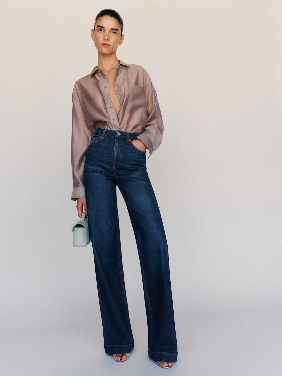 Bex Super Stretch High Rise Wide Leg Short Jeans