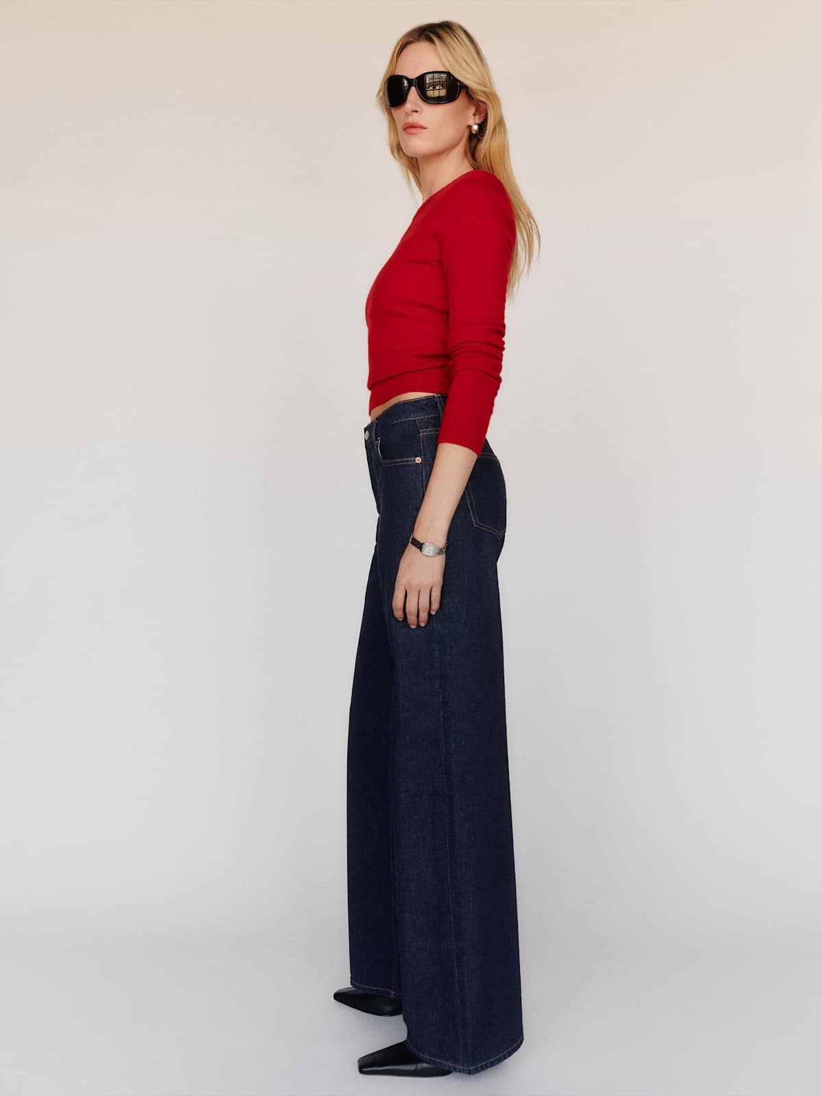 Cary Low Rise Slouchy Wide Leg Short Jeans - thumbnail 9