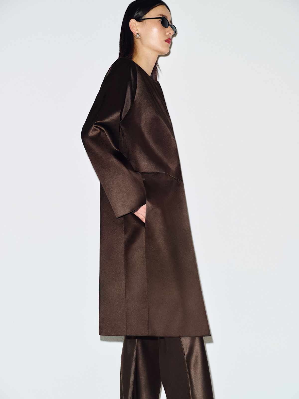Stella Satin Coat - thumbnail 7