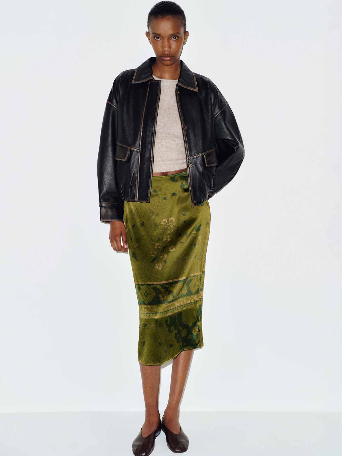 Helen Low Waist Silk Midi Skirt