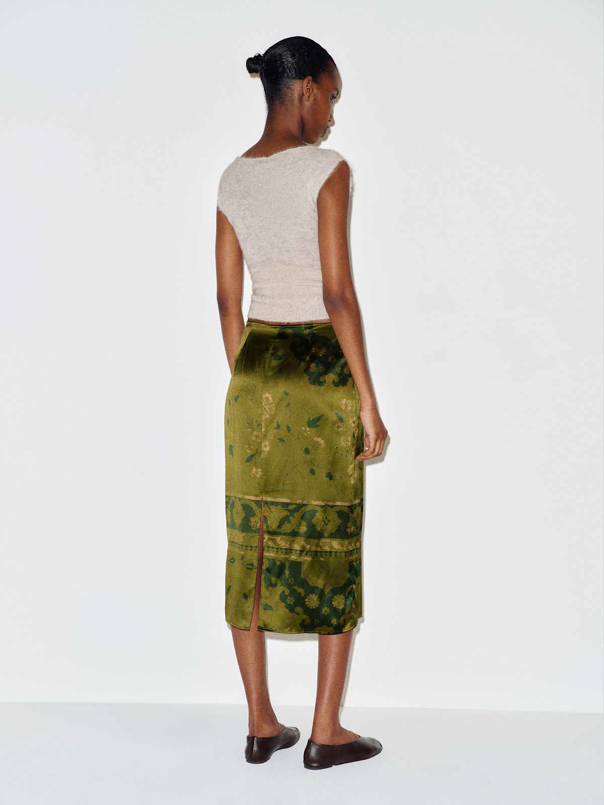 Helen Low Waist Silk Midi Skirt - thumbnail 7