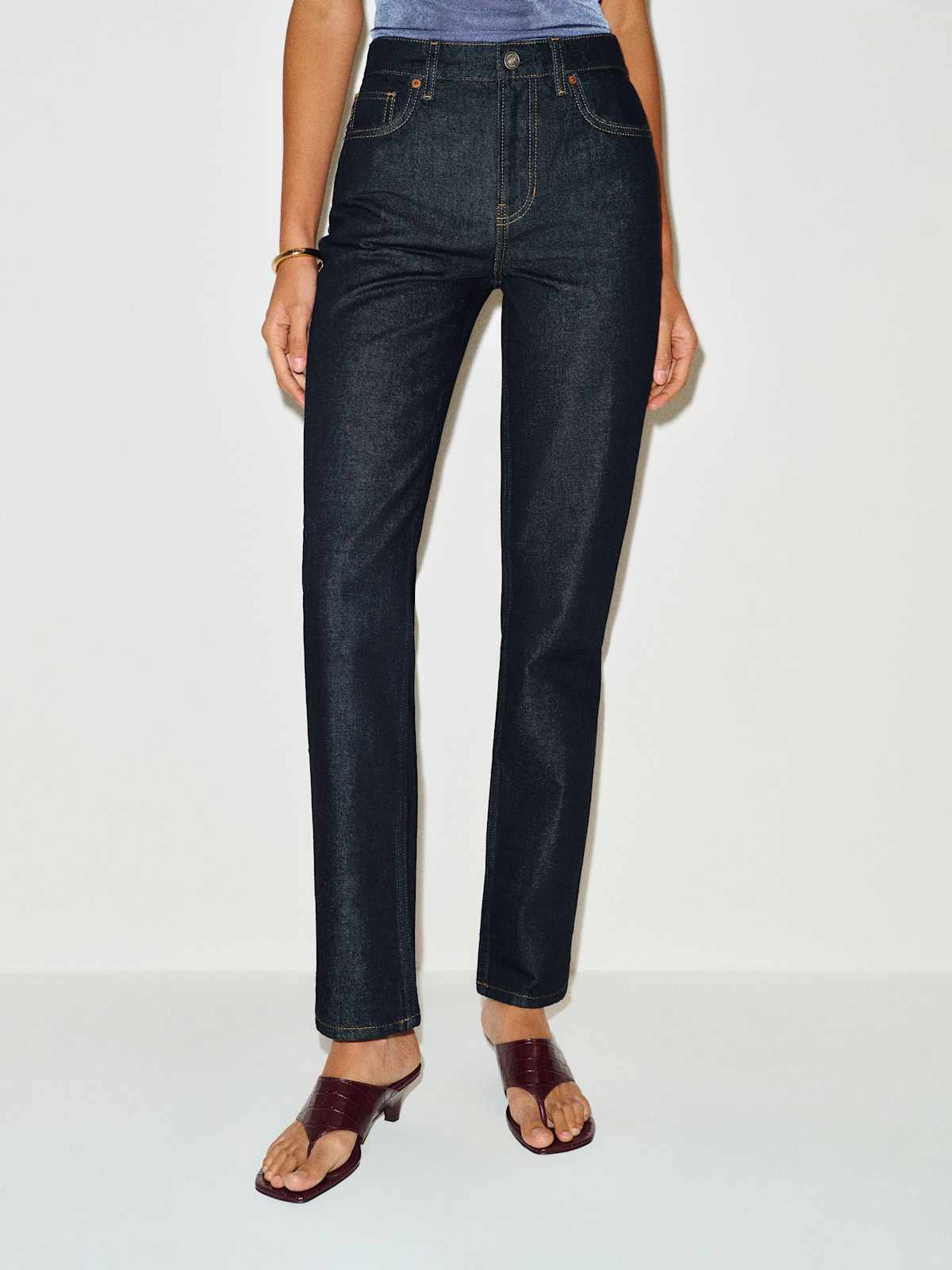 Leda Mid Rise Straight Jeans - thumbnail 3