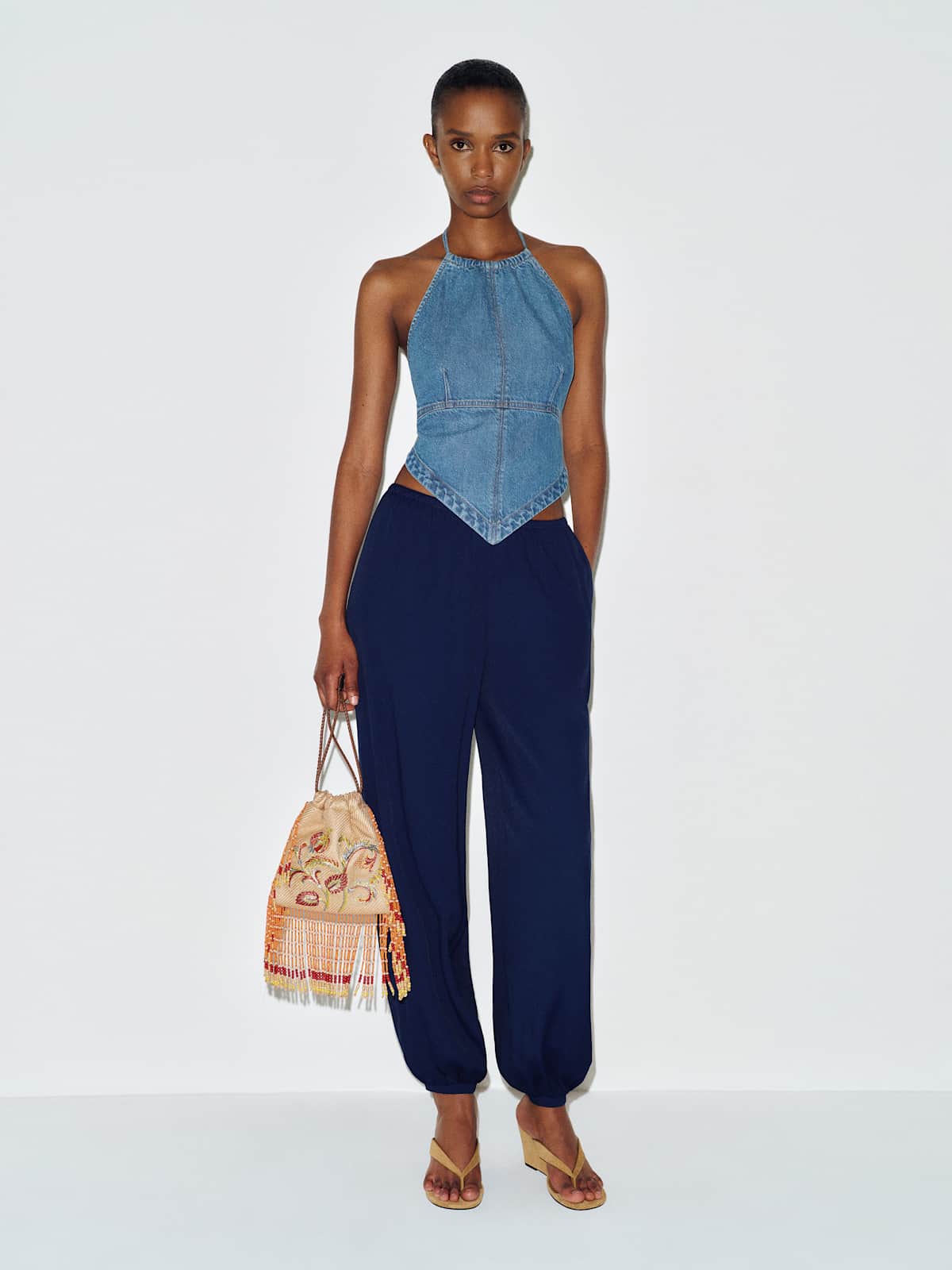Dana Denim Halter Top