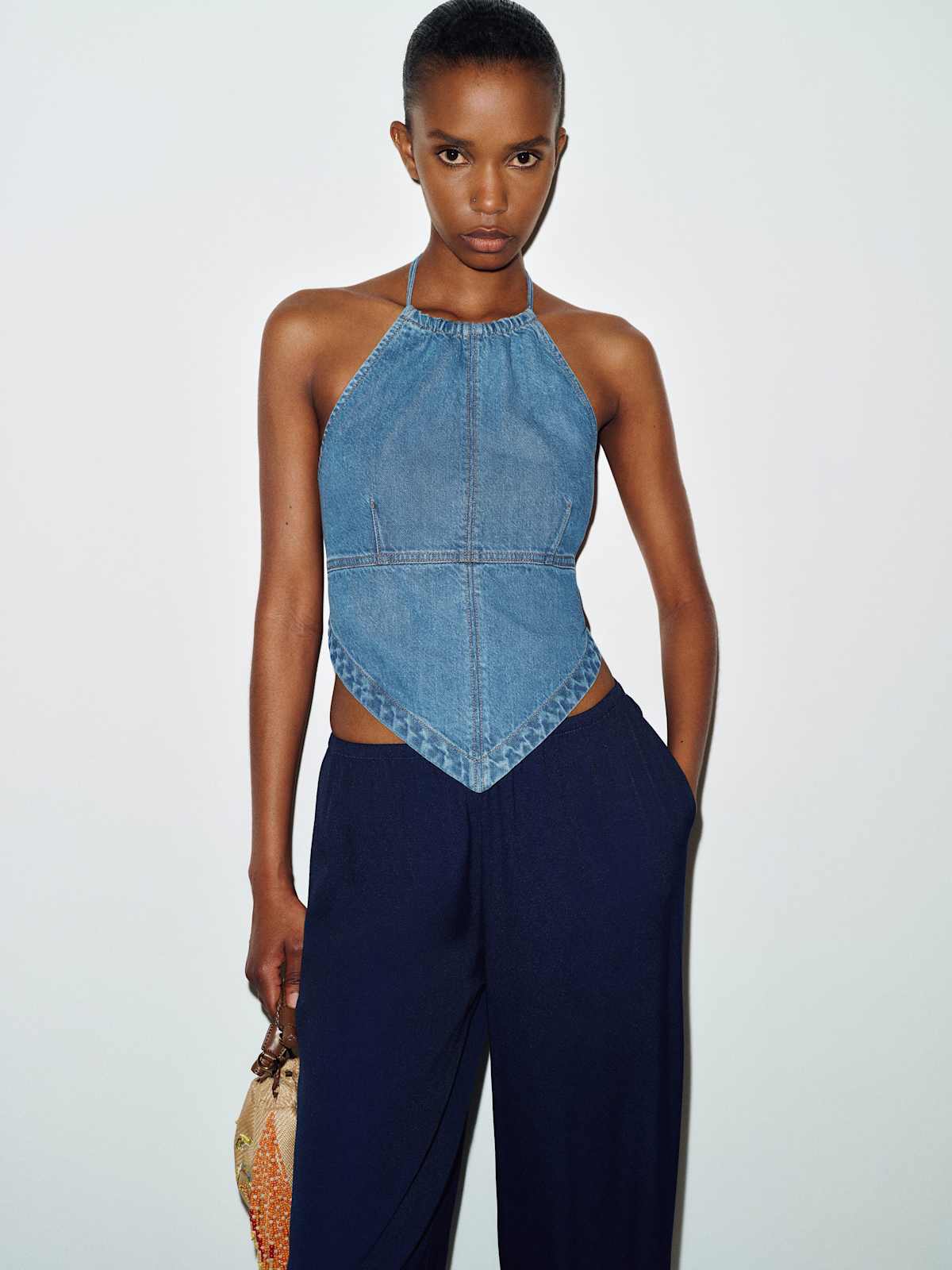 Dana Denim Halter Top - thumbnail 5