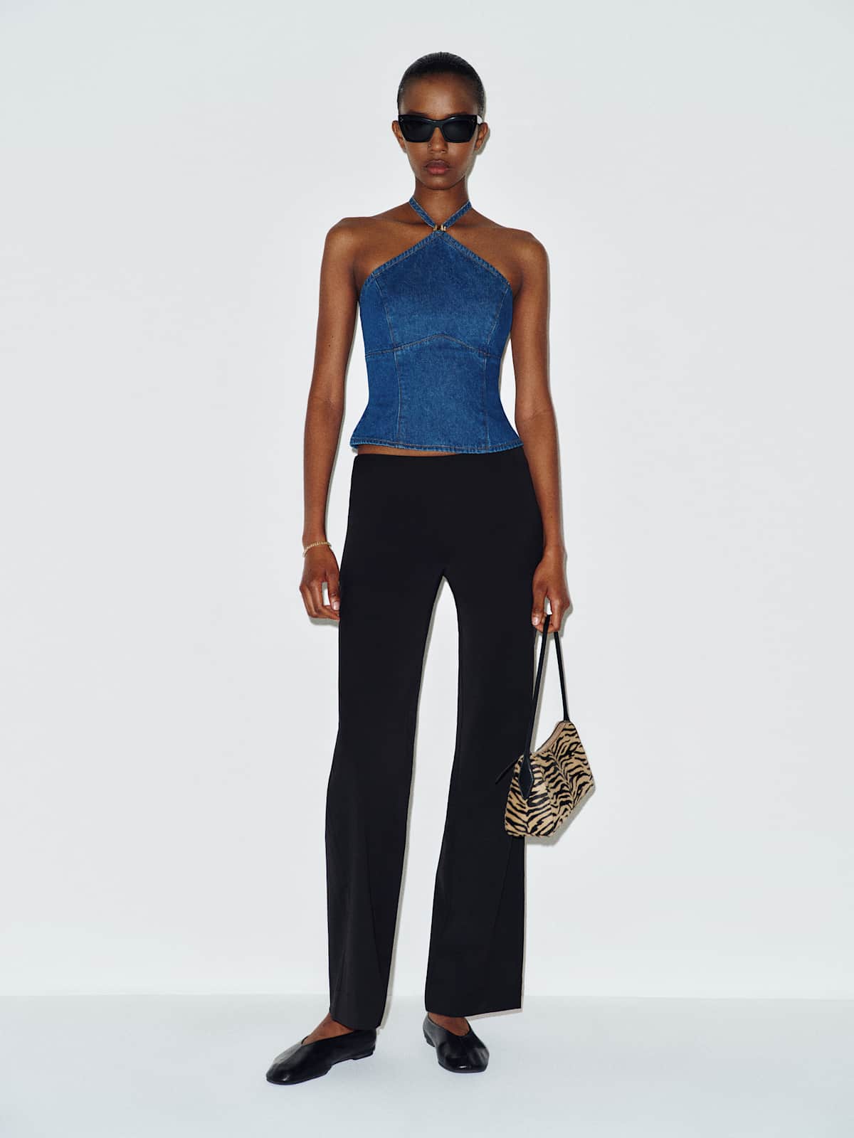Meghan Denim Halter Top
