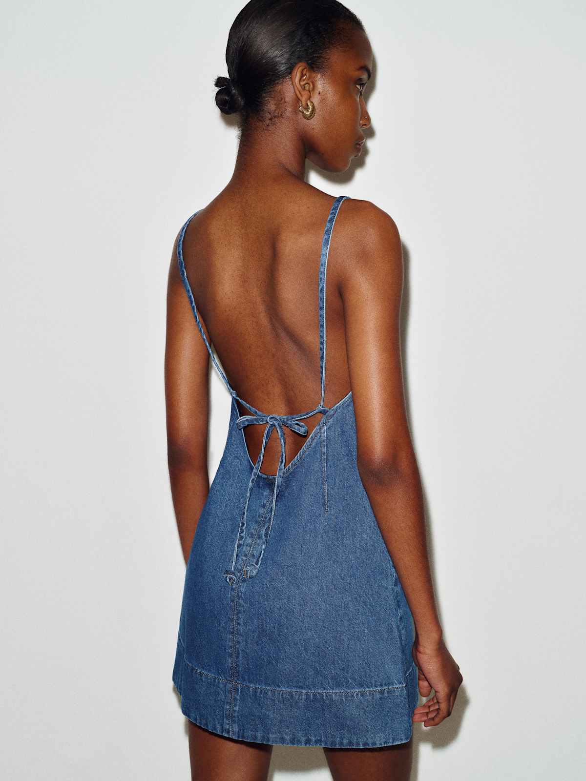 Lorena Denim Mini Dress - thumbnail 3