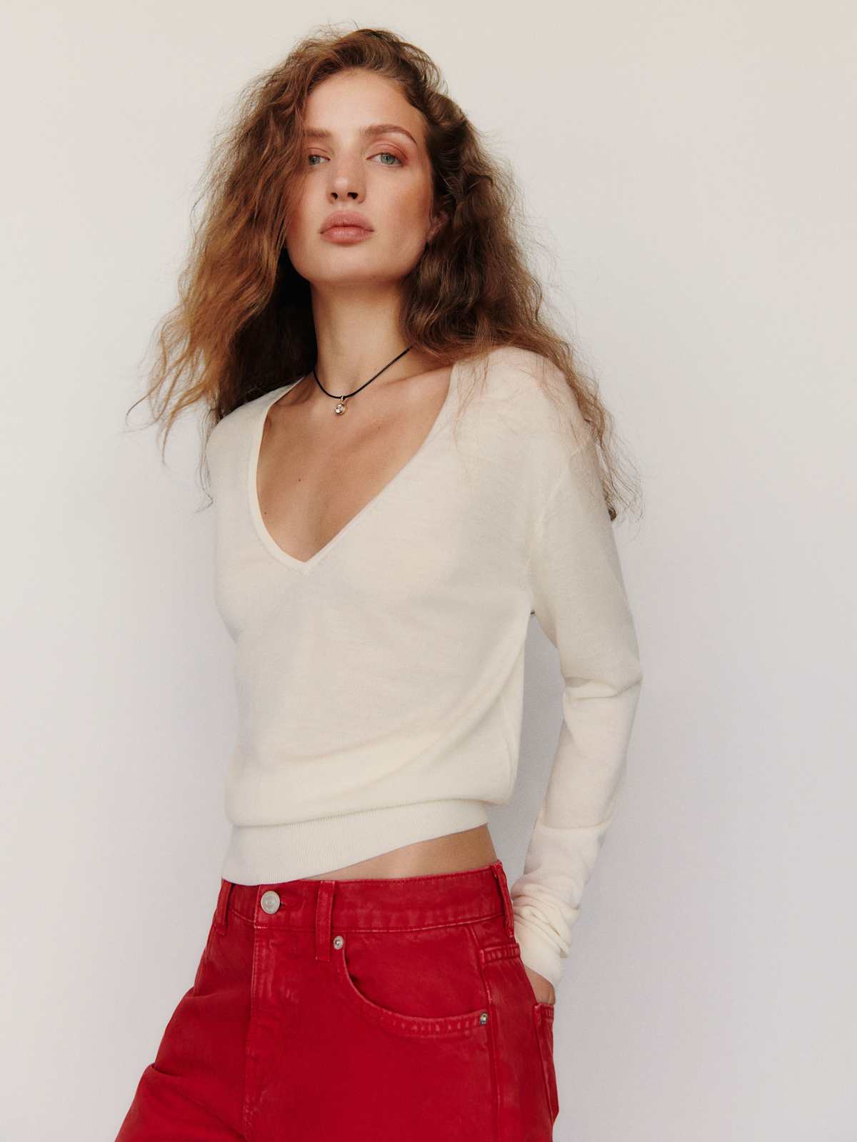 Micah V-Neck Sweater Top - thumbnail 3