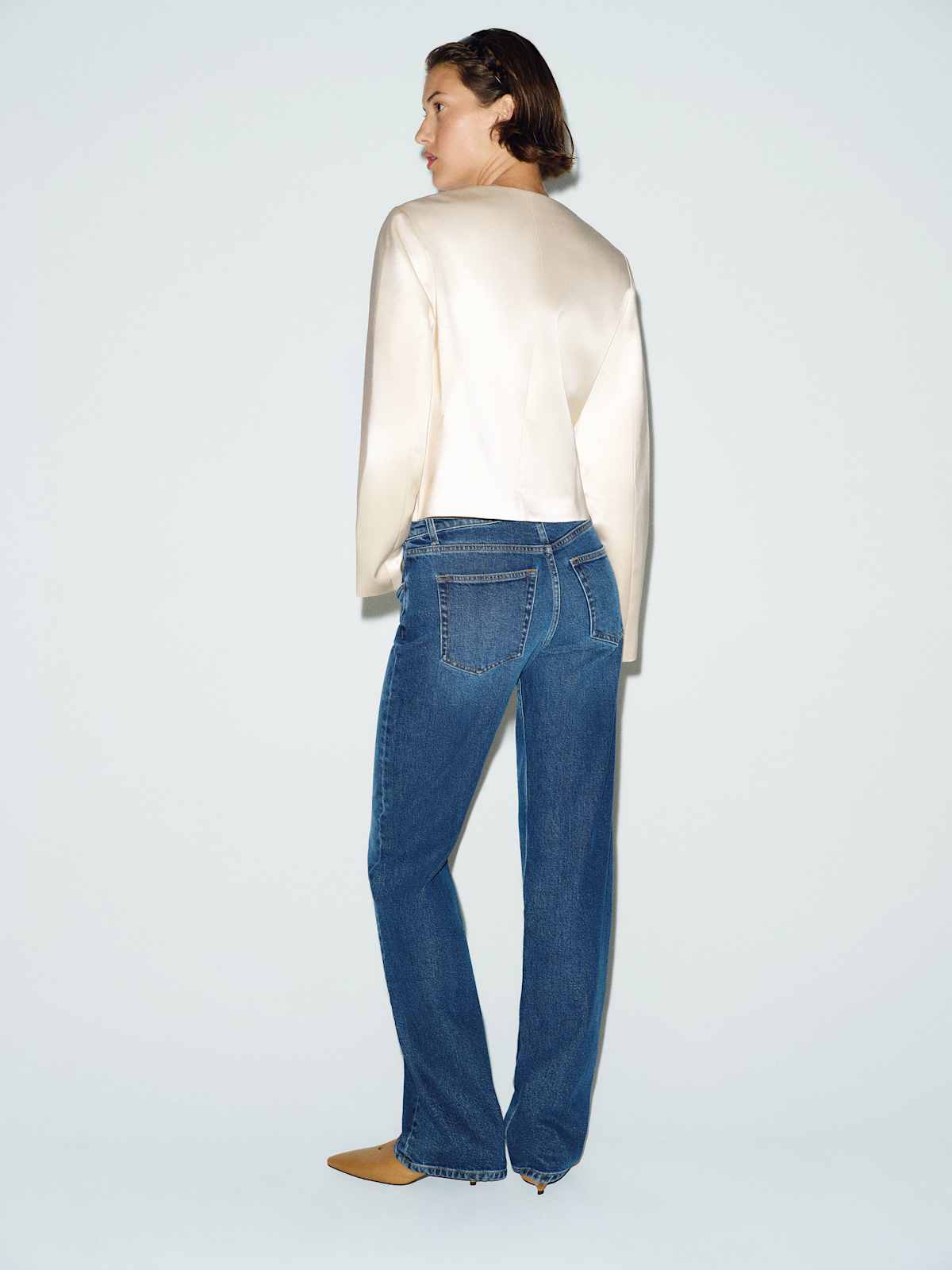 Stella Cropped Satin Jacket - thumbnail 7