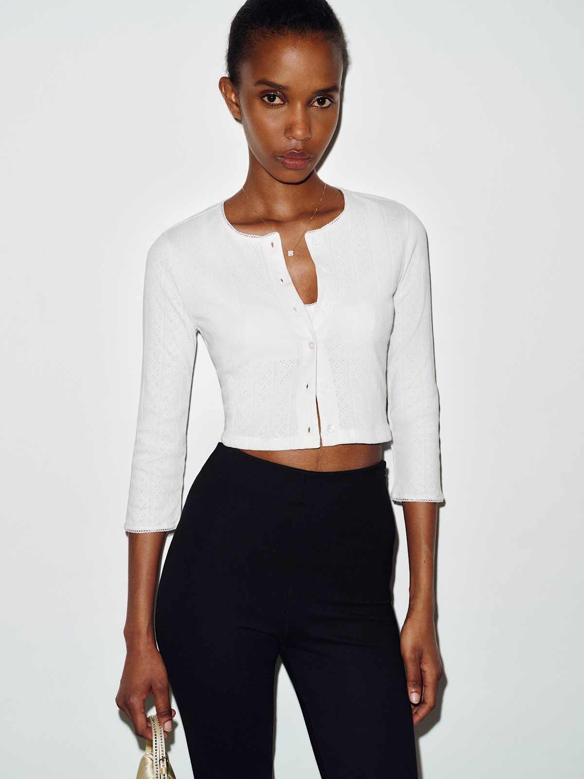 Gia Pointelle Knit Cardigan