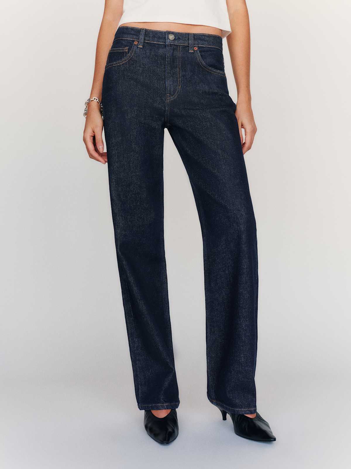 Miles Stretch Mid Rise Straight Long Leg Jeans - thumbnail 3