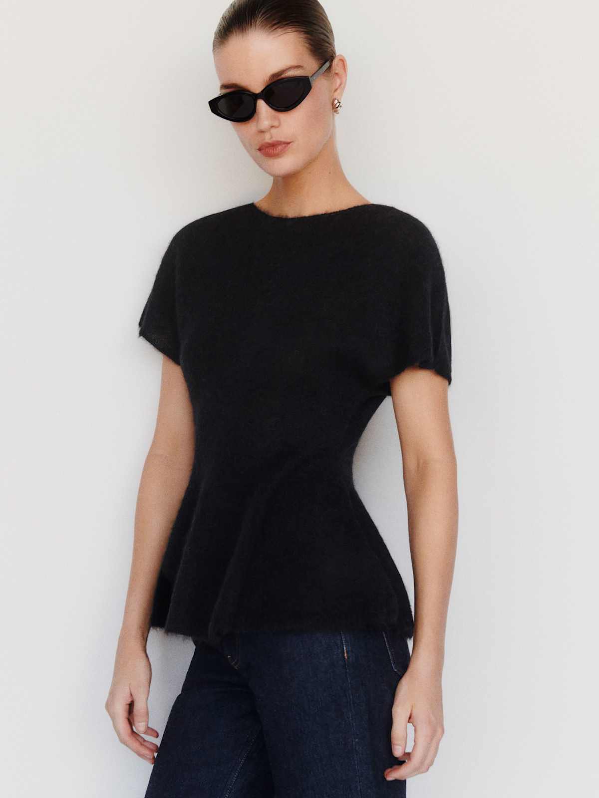 Anna Alpaca Peplum Sweater Top