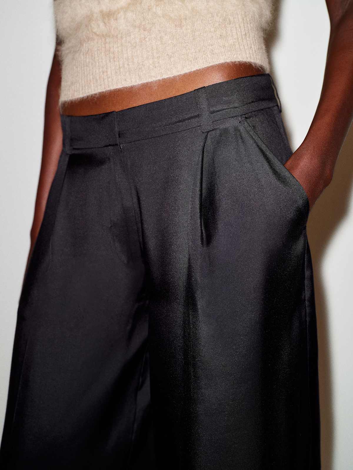 Robbie Silk Twill Culotte - thumbnail 5