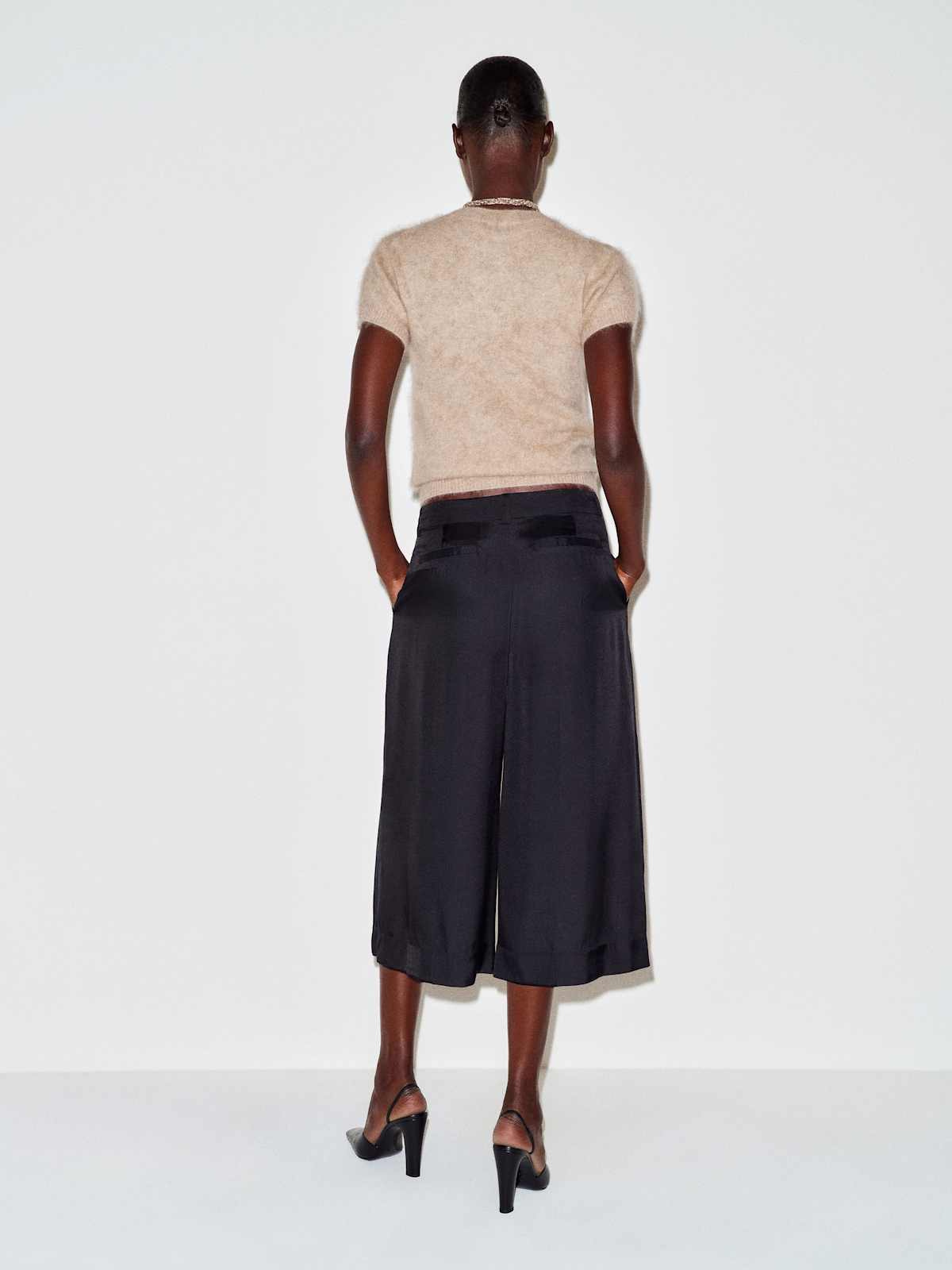 Robbie Silk Twill Culotte - thumbnail 7