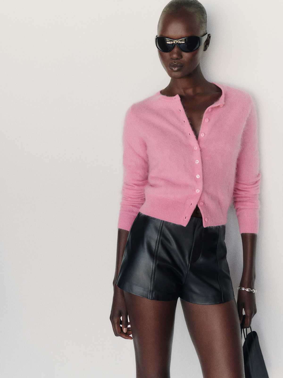 Caspia Brushed Cashmere Cropped Cardigan - thumbnail 9