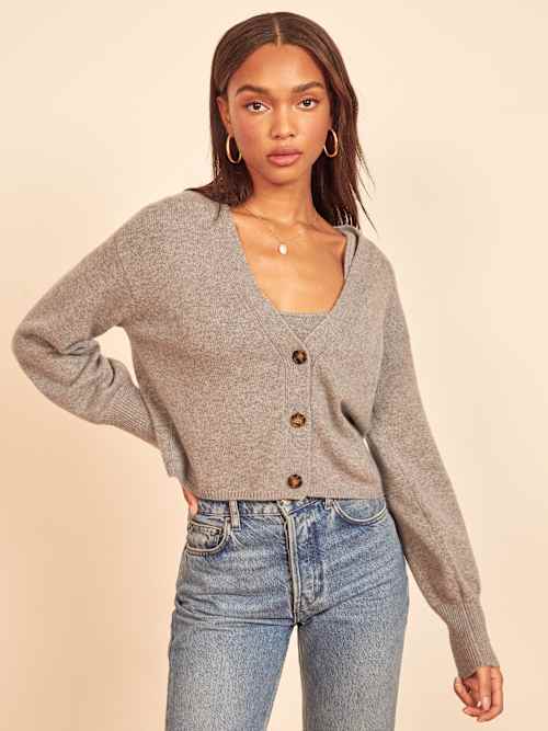 Varenne Cashmere Tank And Cardi Set