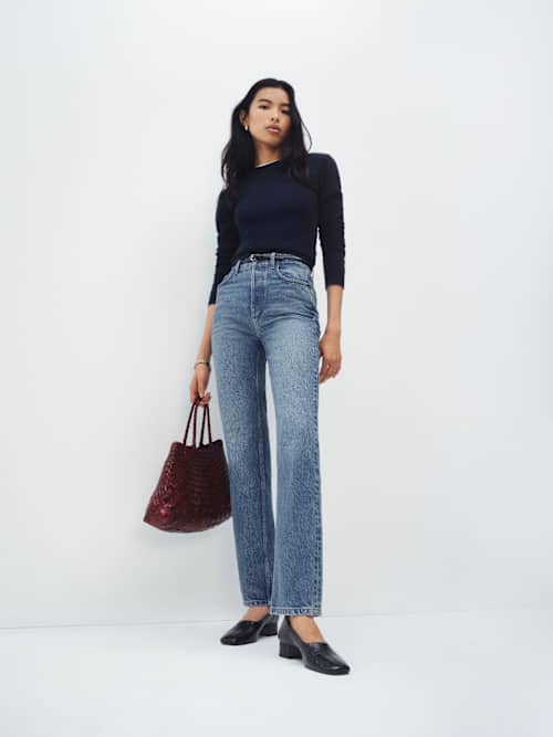 Cynthia High Rise Straight Long Jeans