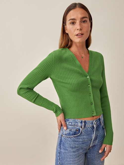 Gilda Ribbed V-neck Cardigan
