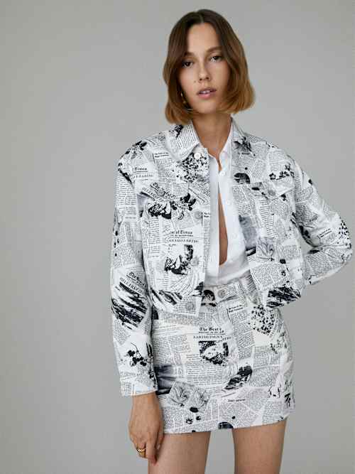 Jackie High Rise Denim Mini Skirt