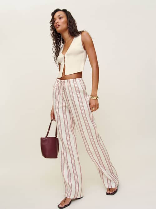 Petites Olina Linen Pant