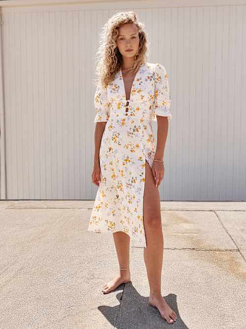 chinese dress ladies Clarabelle Linen Dress – Endless main image 0