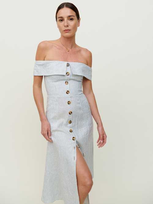 Reformation Adriel ドレス US2 リネン Reformation + Adriel Linen Dress