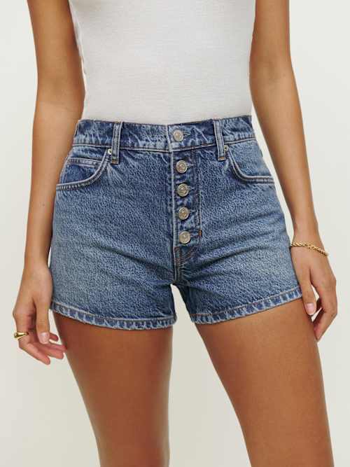 Charlie Exposed Button Fly Jean Shorts
