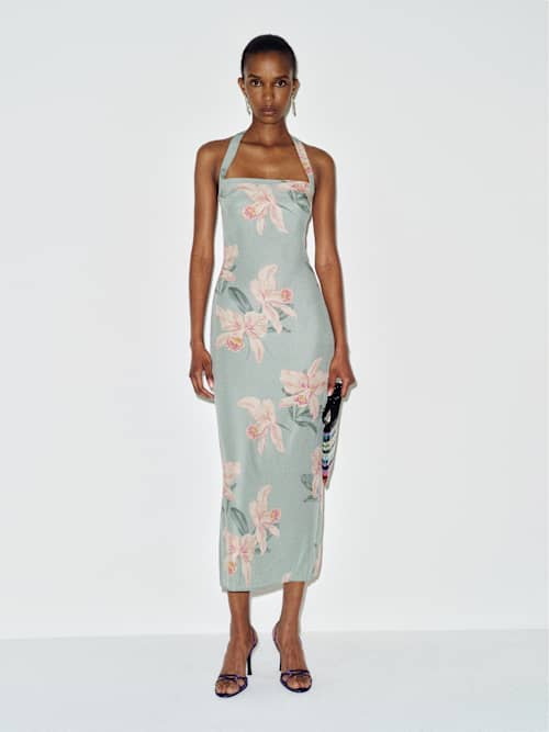 ailsa silk dress reformation Reformation Ailsa Silk Wedding Maxi Dress, Ivory Jacquard