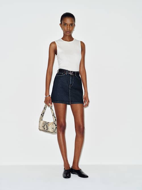 Lydia High Rise Denim Mini Skirt