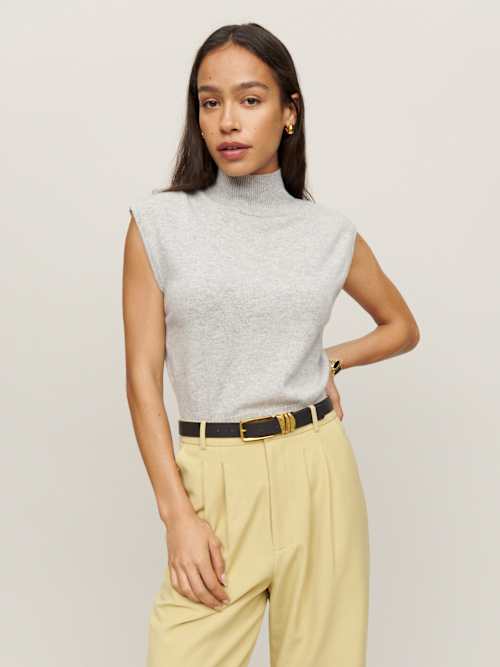 Arco Cashmere Sleeveless Turtleneck Sweater