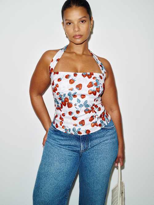 Reformation Malika Linen Top Es | Ivory | 20