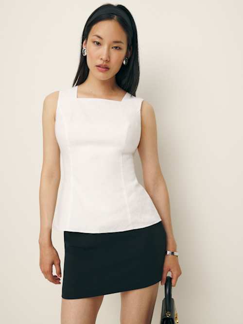 トップス Reformation Pimento linen top Reformation Pimento Linen Top | Bethesda Row