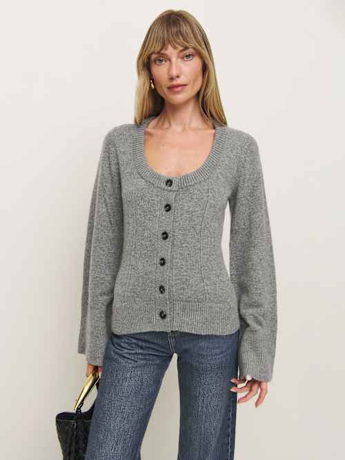 Karina Regenerative Wool Scoop Neck Cardigan