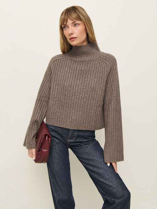Brooke Cashmere Cropped Turtleneck