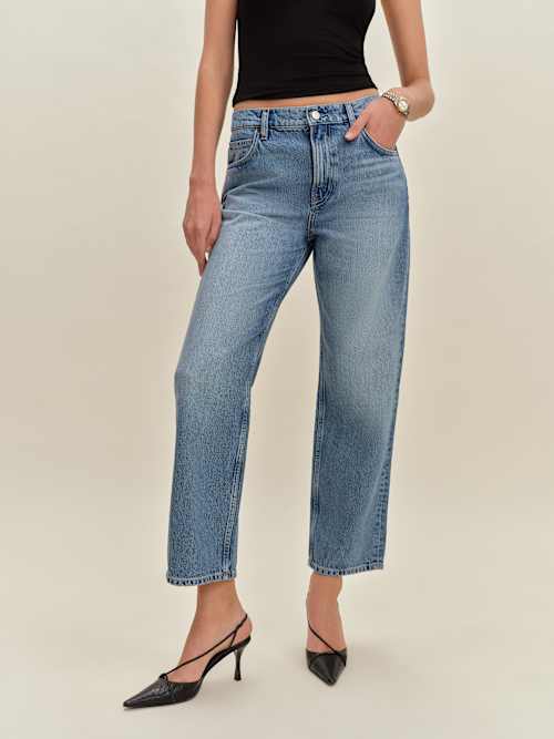 Arleth Mid Rise Straight Leg Cropped Jeans