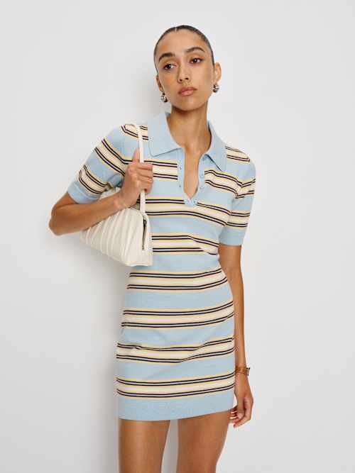 striped cotton polo sweater dress Striped Cotton Polo Sweater Dress