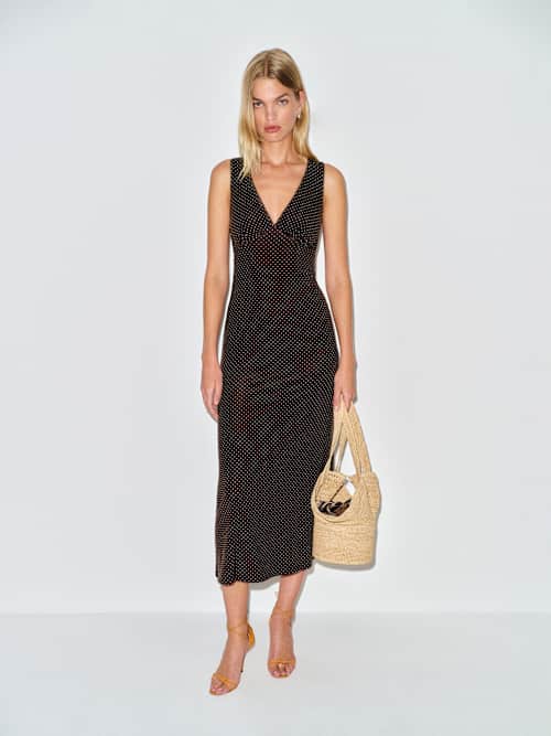 kosa striped knit midi dress ASTR the Label | Irecia Stripe Sweater Midi Dress in Plus Size - Stripe Black Cream