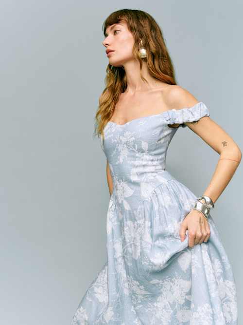 【Reformation】モネットリネンドレス Reformation Monet Linen Dress | Shopbop