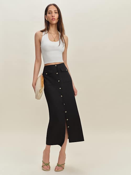Reformation/Britt リネン スカート Britt Linen Skirt