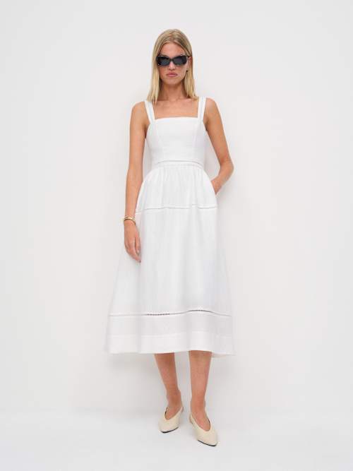 everett mini linen dress Reformation Everett Mini Linen Dress | Pink