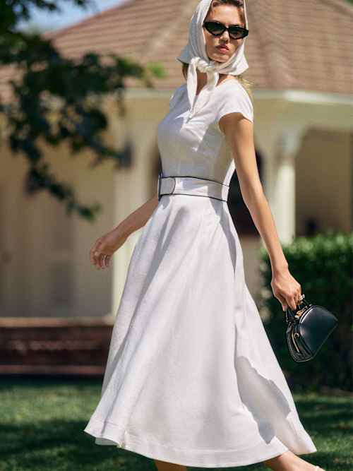 Reformation/Felipe ベルト付き リネン ワンピース Felipe Belted Linen Dress