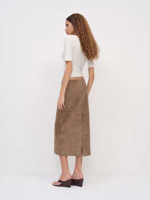 Veda Cole Low Waist Leather Maxi Skirt thumbnail 5