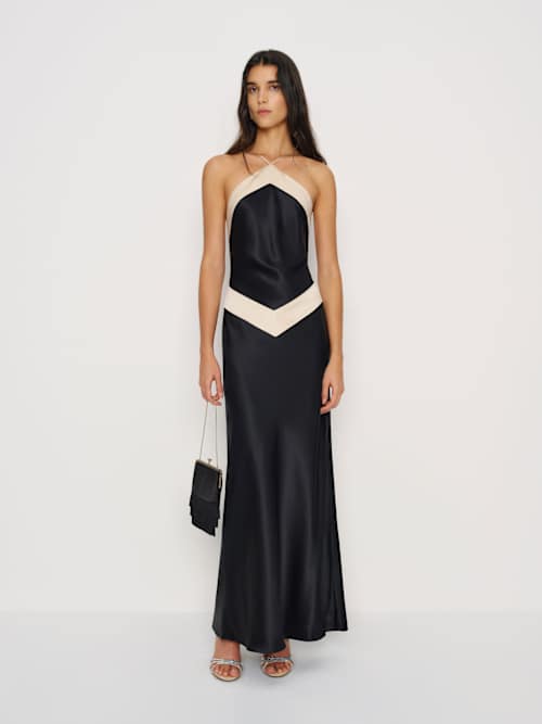 Reformation Jillian Silk Dress | Black | 10
