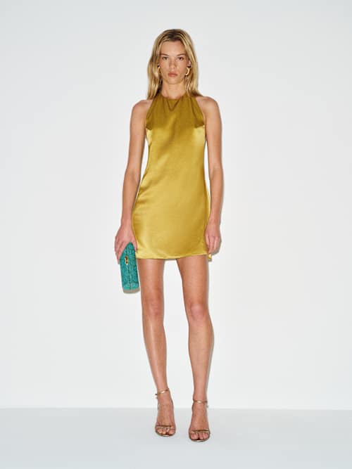reformation avin silk dress REFORMATION Avin Silk Dress Yellow Size 8 Orig. $278 NWT
