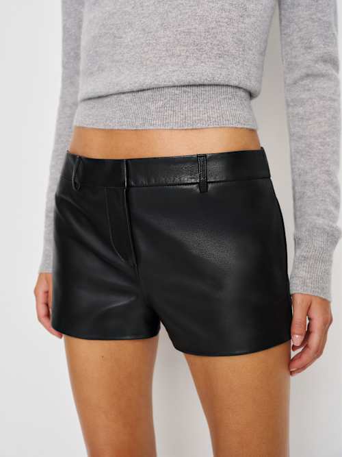 Veda Taylor Low Rise Leather Micro Short