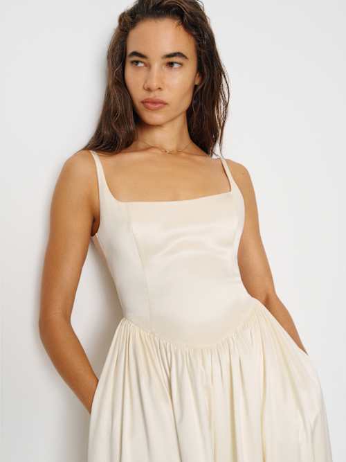 joy maxi dress ivory staud Shona Joy - Campbell Gathered Maxi Dress main image 1