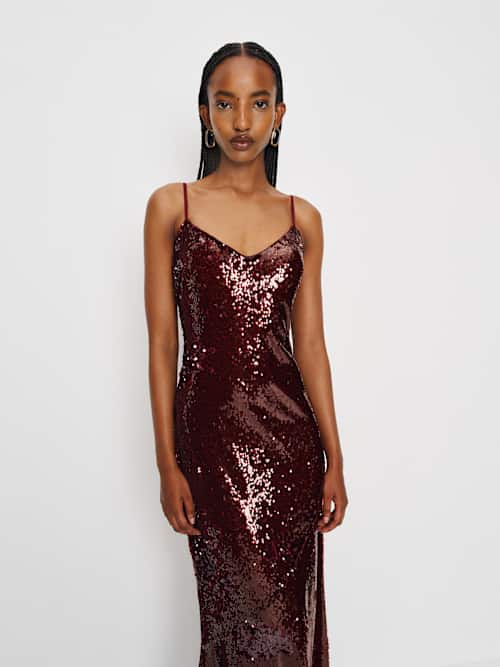 reformation burgundy dress Reformation main image 0