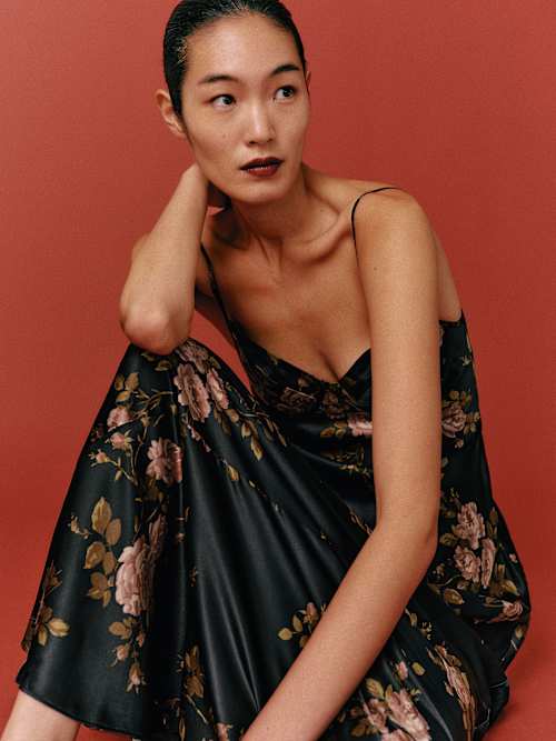 reformation nerida silk dress Reformation Nerida Silk Dress In Bellini - 50% Off