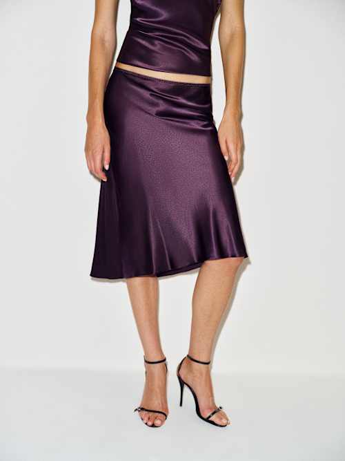 Layla Silk Knee Length Skirt thumbnail 2