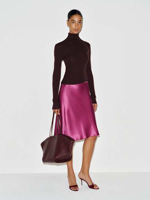 Layla Silk Knee Length Skirt - angle 1