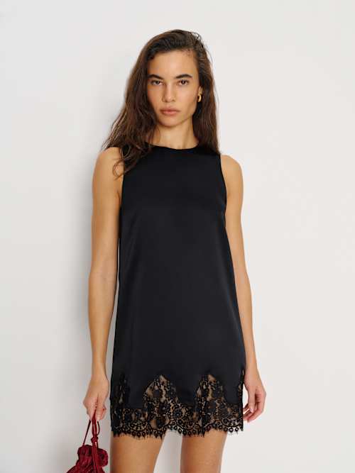 reformation lace mini dress Anabella Linen Dress